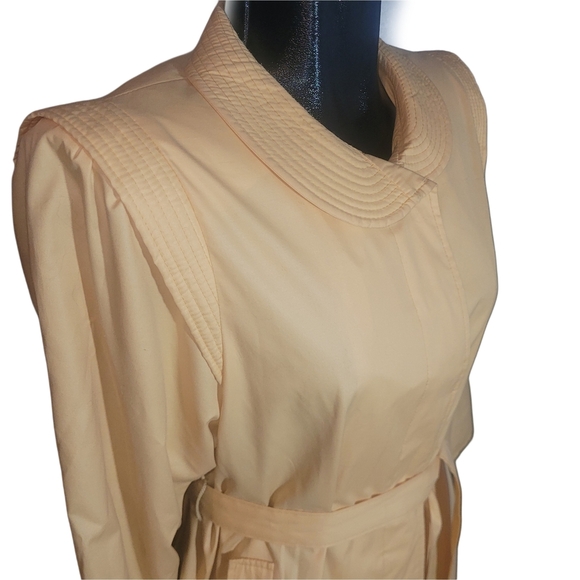 Vintage 80's Misty Harbour By Niccolini Pale Yellow Belted Trench Coat - Picture 3 of 8